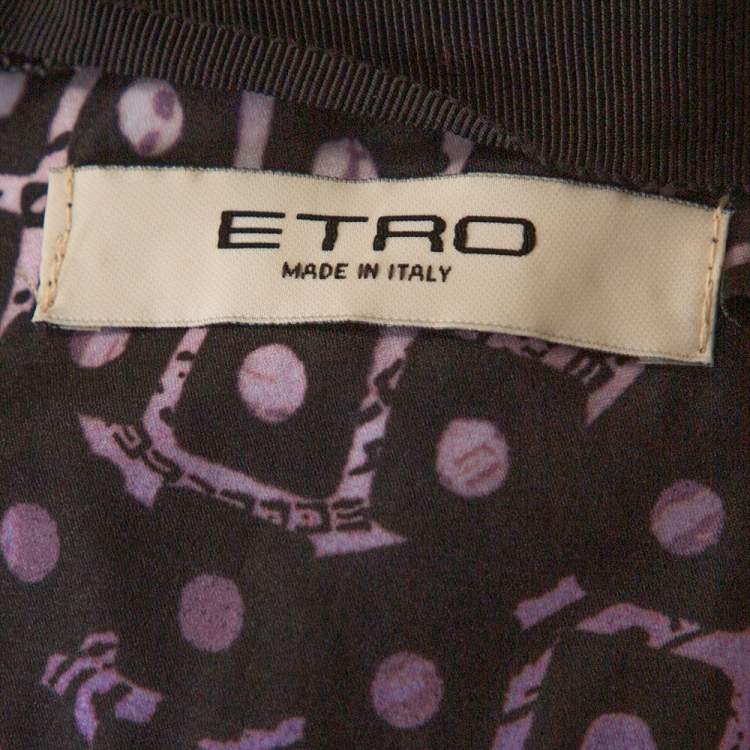 Pre Owned Etro Multicolor Paisley Print Stretch Silk Maxi Skirt M