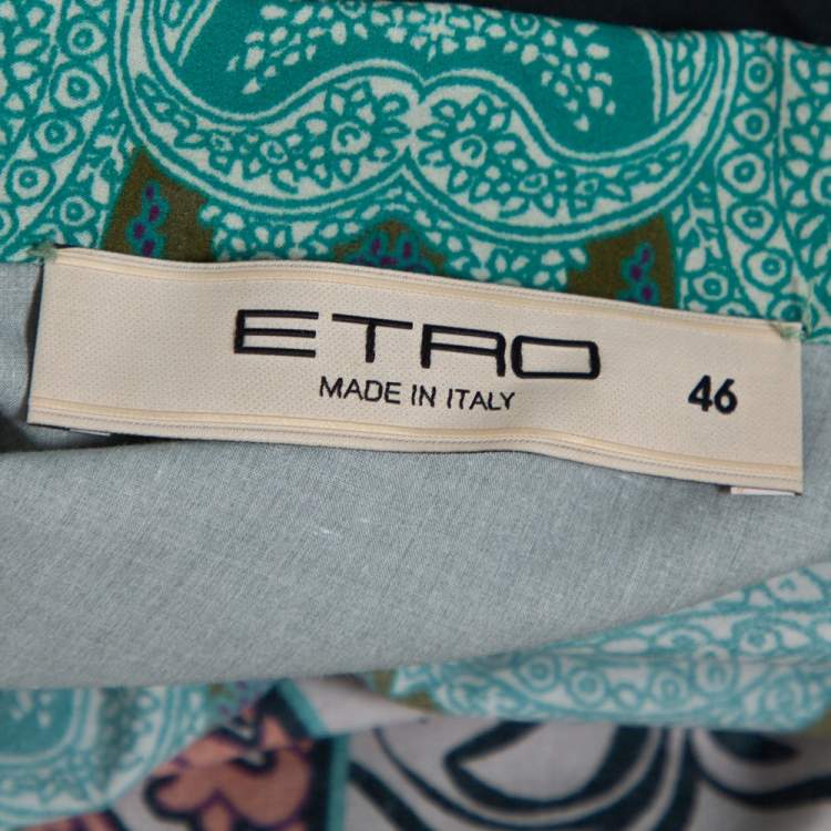 مملوكة مسبقًا Etro Multicolor Paisley Print Cotton Shirt Dress L
