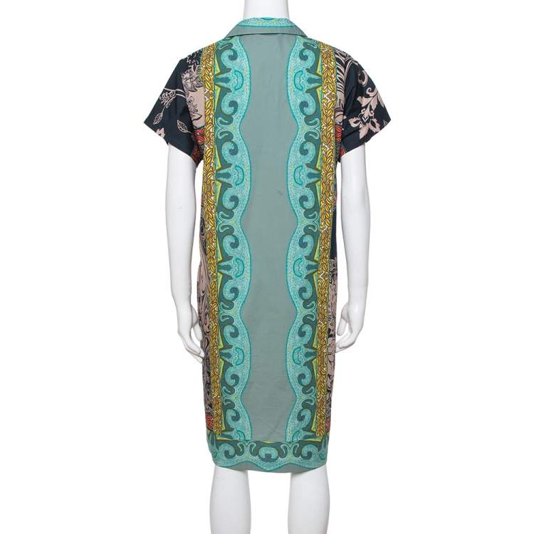 مملوكة مسبقًا Etro Multicolor Paisley Print Cotton Shirt Dress L