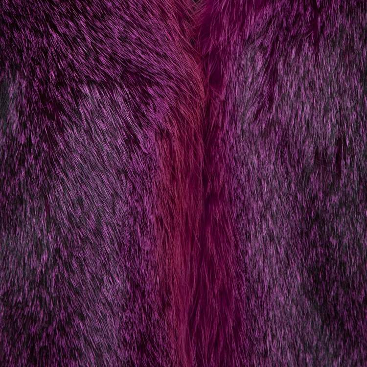 Pre Owned Etro Purple Fox Fur Jacket M