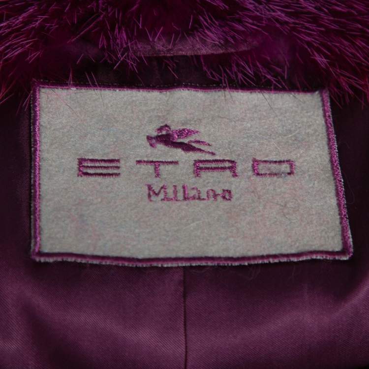 Pre Owned Etro Purple Fox Fur Jacket M