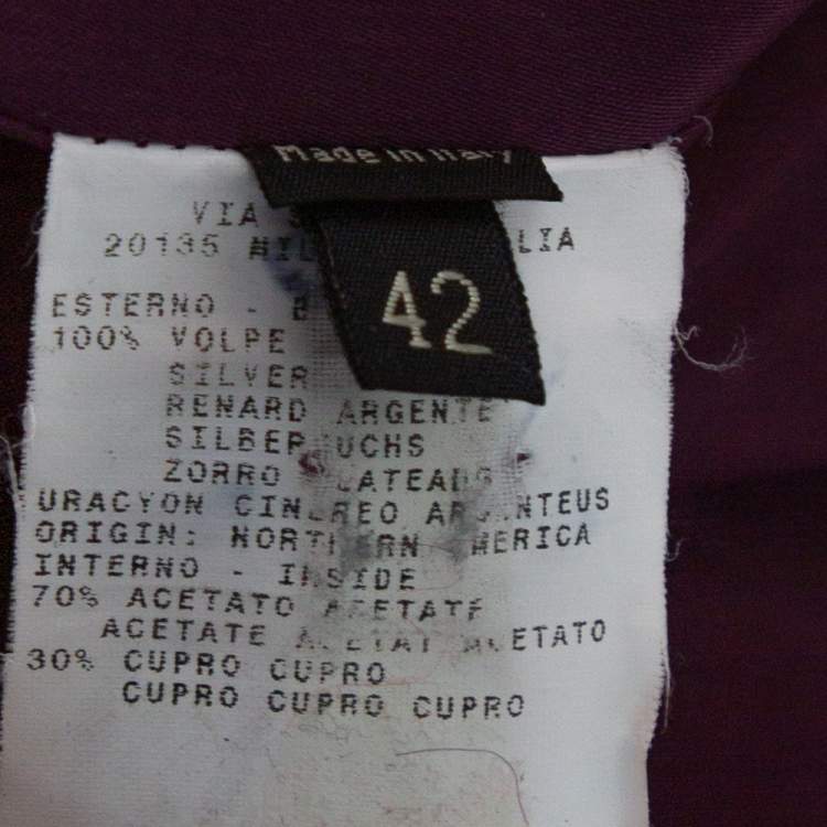 Pre Owned Etro Purple Fox Fur Jacket M