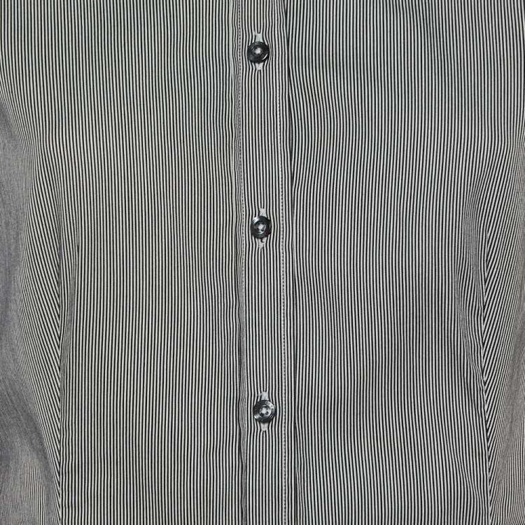 مملوكة مسبقًا Etro Black and White Cotton Stripe Body with Paisley Print Shirt L