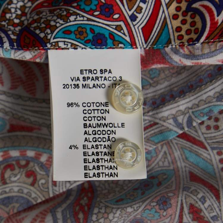 Pre Owned Etro Multicolor Cotton Paisley Print Full Sleeve Shirt L