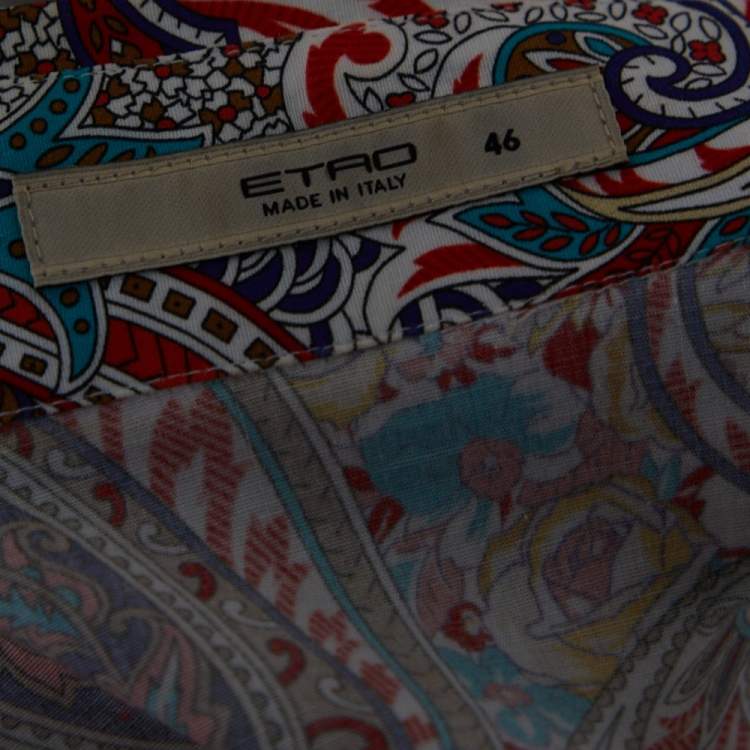 Pre Owned Etro Multicolor Cotton Paisley Print Full Sleeve Shirt L