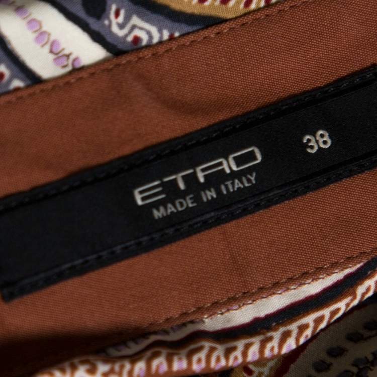 Pre Owned Etro Multicolor Cotton Print Fitted Shirt S