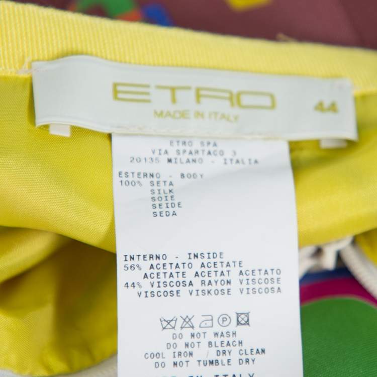 Pre Owned Etro Multicolor Floral Print Silk Pleated Skirt M