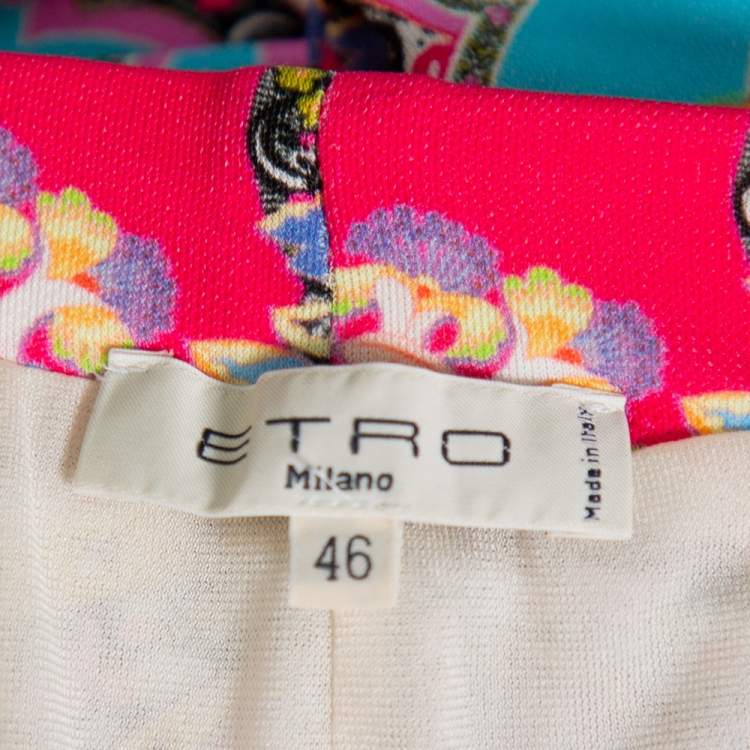 Pre Owned Etro Multicolor Paisley Printed Knit Maxi Skirt L