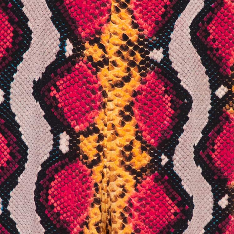 Pre Owned Etro Multicolor Snakeskin Printed Silk Wide Leg Pants S