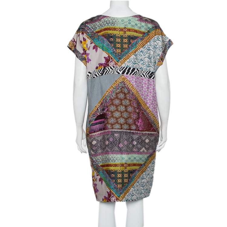 Pre Owned Etro Multicolor Printed Silk Oversized Shift Dress M