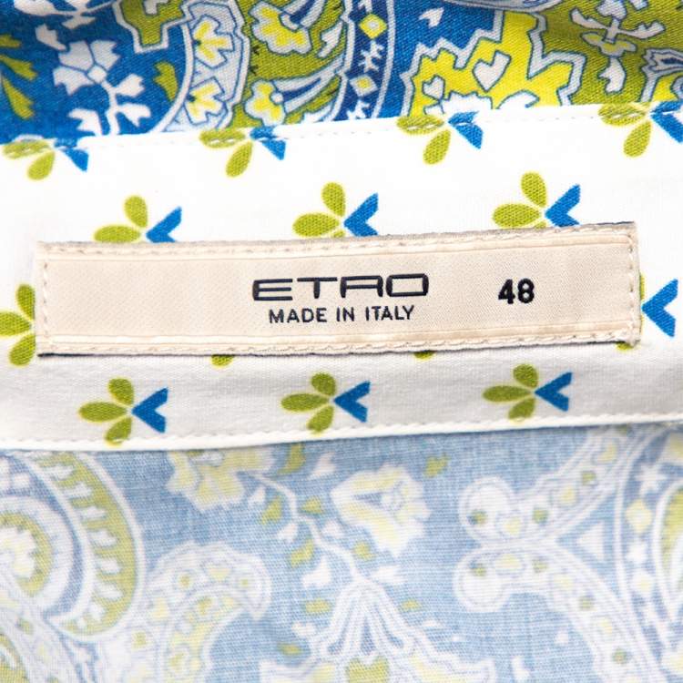 Pre Owned Etro Multicolor Paisley Printed Cotton Button Front Shirt L