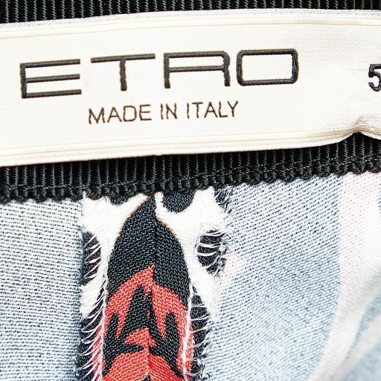 Pre Owned Etro Multicolor Paisley Print Crepe Straight Fit Trousers XL