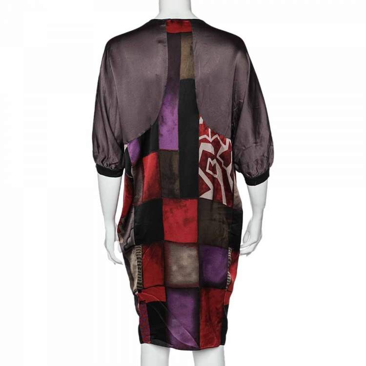 Pre Owned Etro Multicolor Printed Silk Oversized Shift Dress S