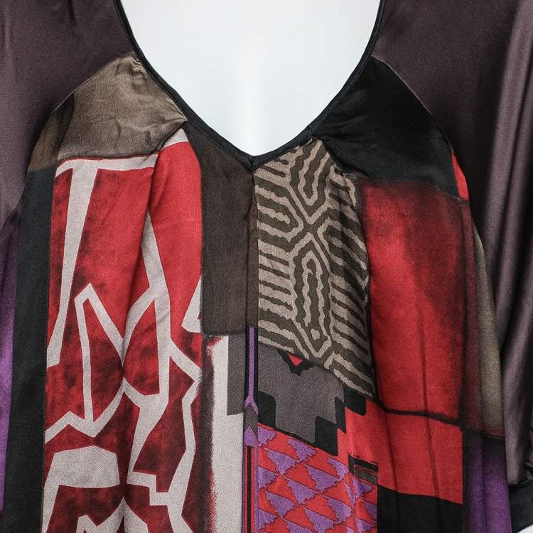 Pre Owned Etro Multicolor Printed Silk Oversized Shift Dress S