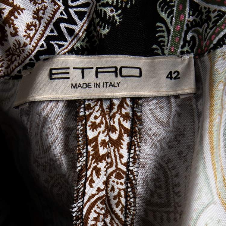 Pre Owned Etro Multicolor paisley Printed Sateen Pants M