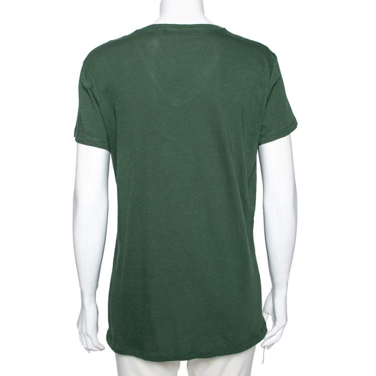 Pre Owned Etro Green Paisley Printed Cotton Short Sleeve T-Shirt S