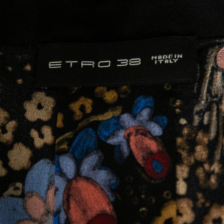 Pre Owned Etro Multicolor Floral Printed Silk Shirt S