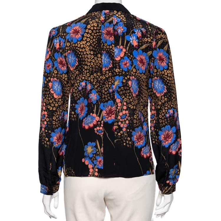 Pre Owned Etro Multicolor Floral Printed Silk Shirt S