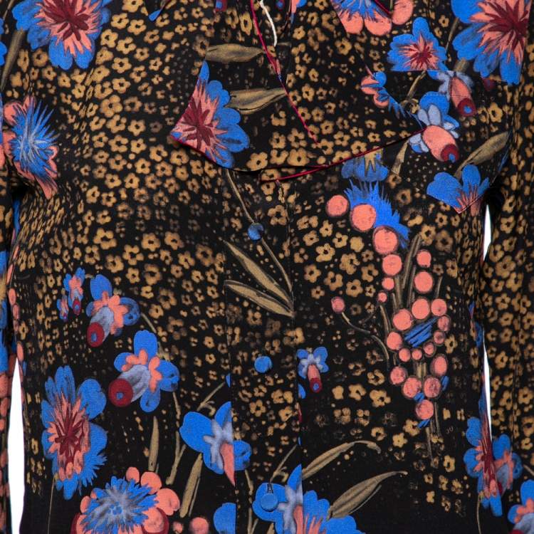 Pre Owned Etro Multicolor Floral Printed Silk Shirt S