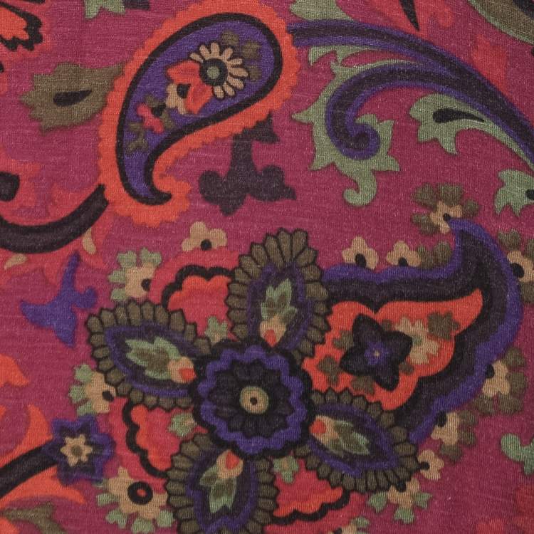 مملوكة مسبقًا Etro Purple Paisley Printed Wool Blend Turtleneck Sweater M