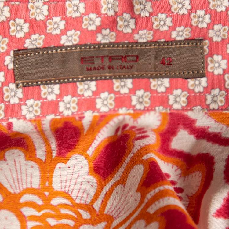 Pre Owned Etro Multicolor Paisley Printed Cotton Button Front Shirt M