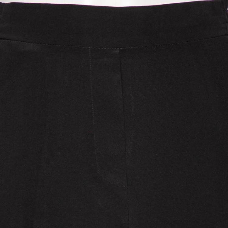 Pre Owned Etro Black Silk Elastic Waist Pants M