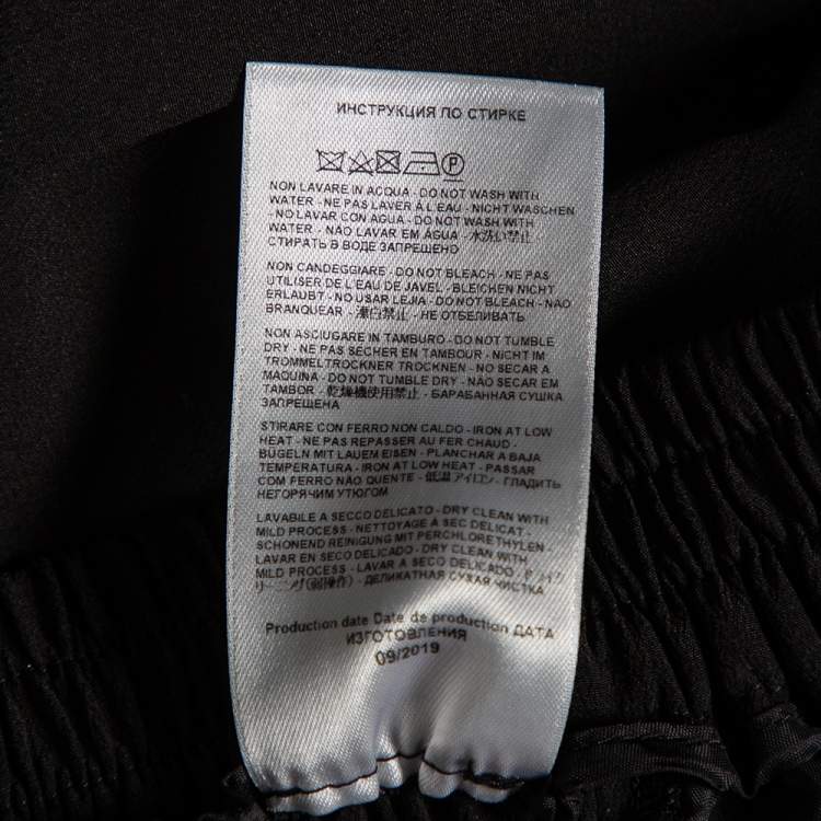 Pre Owned Etro Black Silk Elastic Waist Pants M