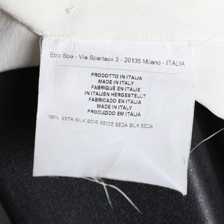 مملوكة مسبقًا Etro White Printed Silk Button Front Shirt S