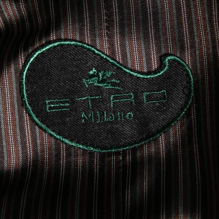Pre Owned Etro Black Textured Lurex Wool Single Breasted Blazer M