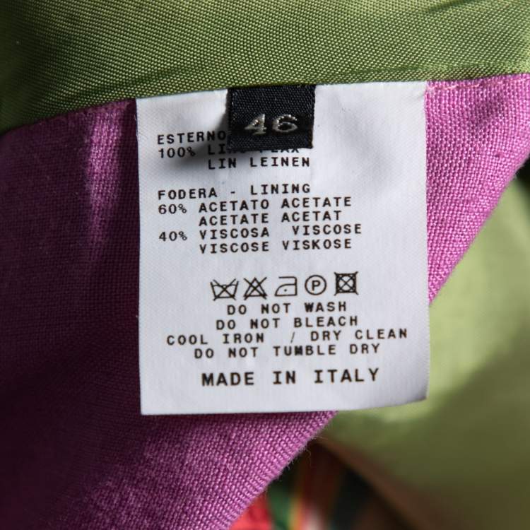 Pre Owned Etro Pink Linen Long Sleeve Jacket L