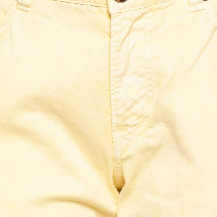 Pre Owned Etro Yellow Cotton Straight Fit Jeans M