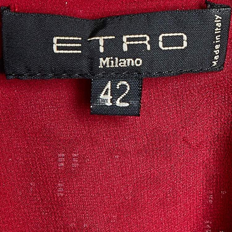 Pre Owned Etro Multicolor Textured Velvet Sleeveless Maxi Dress M