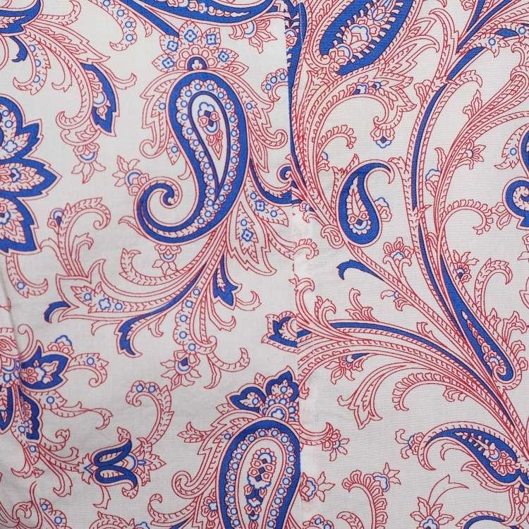 Pre Owned Etro White Printed Cotton Long Sleeve Shirt L