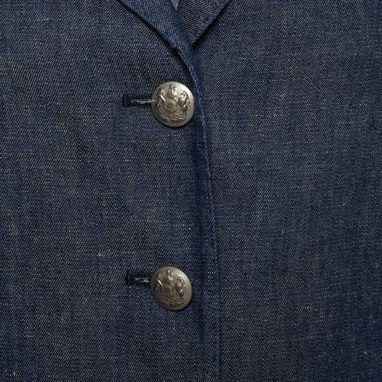Pre Owned Etro Blue Viscose Button Front Jacket M