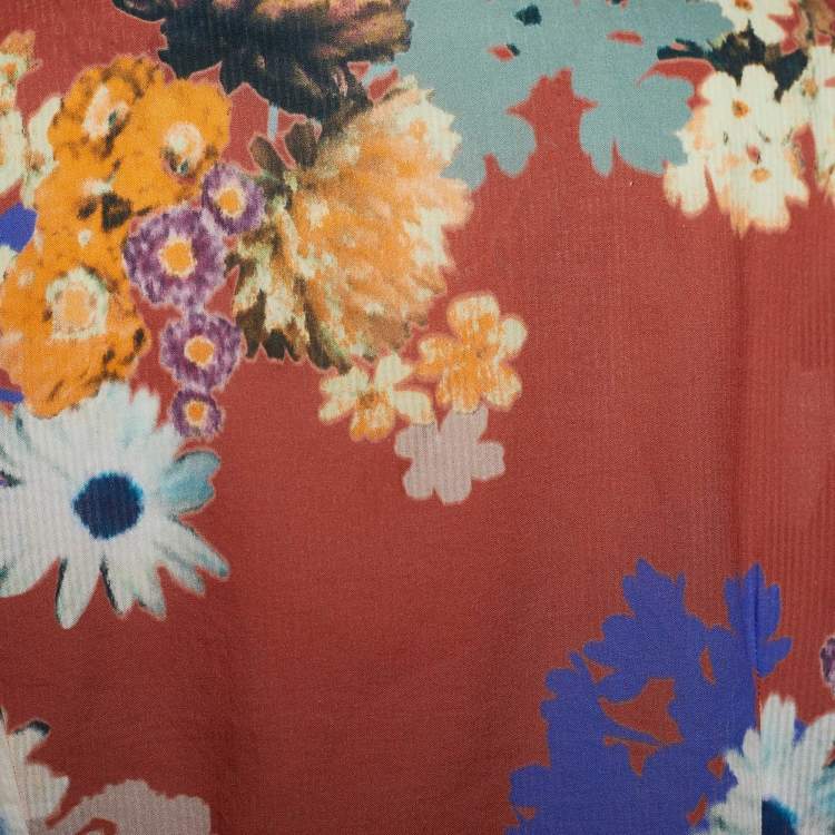 Pre Owned Etro Multicolor Floral Printed Cotton Long Sleeve Button Front Shirt L