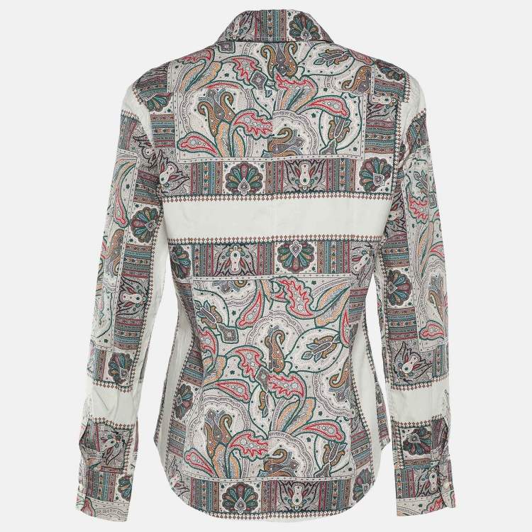Pre Owned Etro Multicolor Printed Cotton Button Front Shirt L