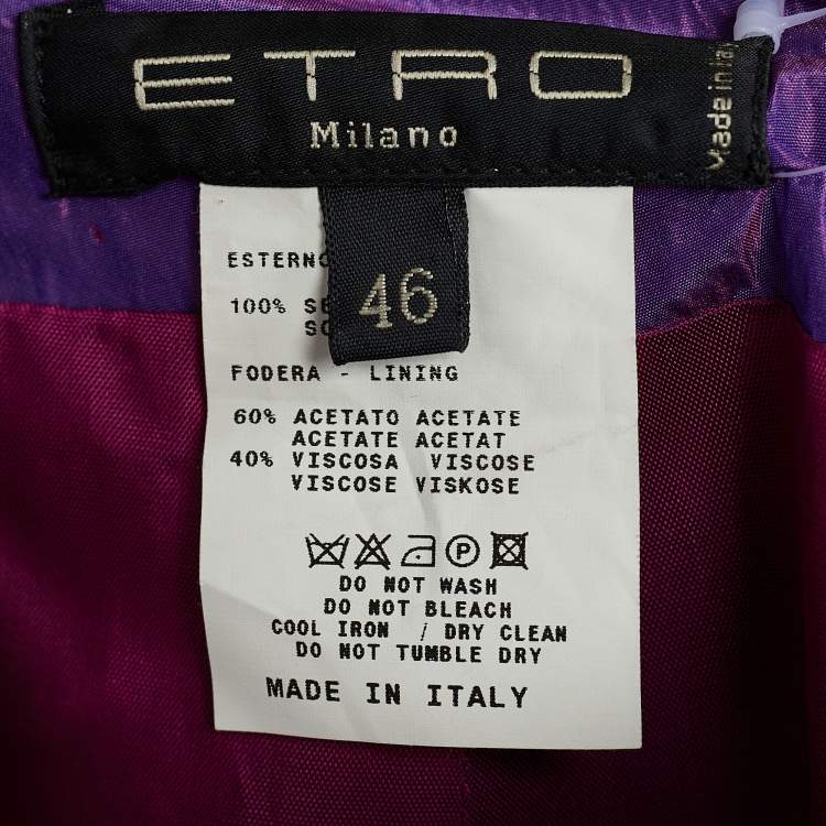 Pre Owned Etro Purple Silk Fit & Flared Maxi Skirt L