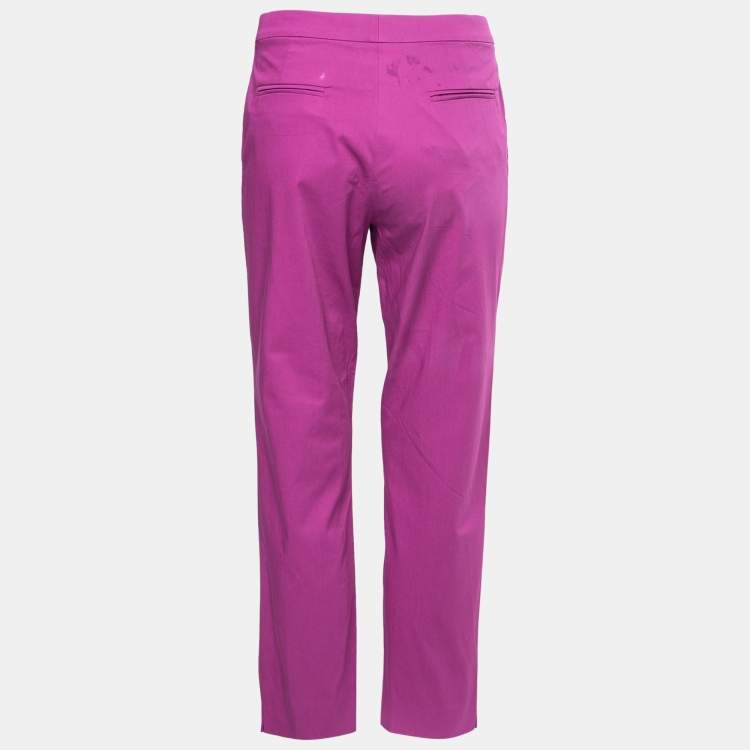 Pre Owned Etro Pink Cotton Straight Fit Pants M