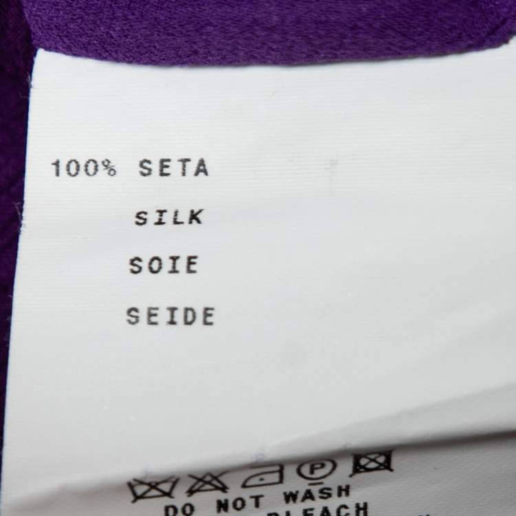 Pre Owned Etro Purple Silk V Neck Blouse S 