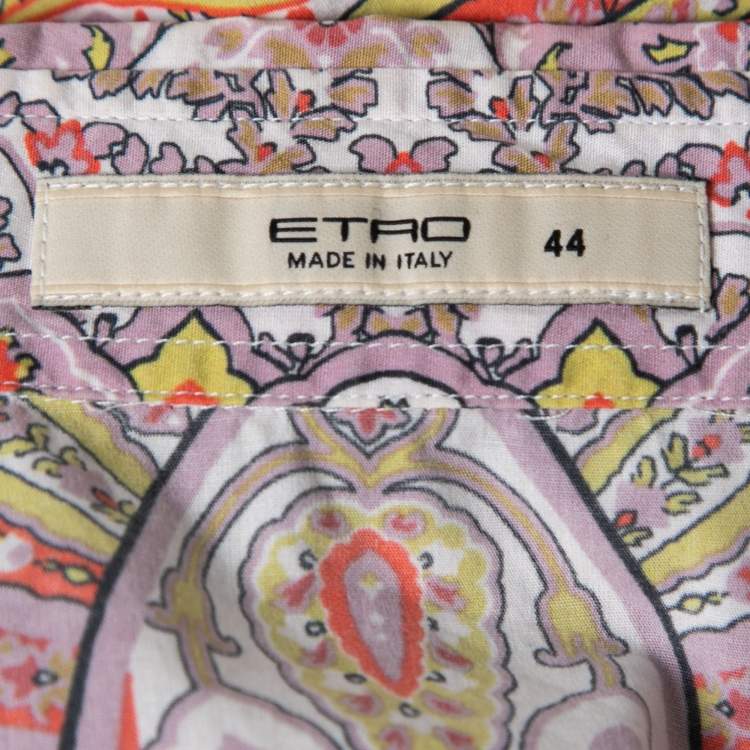 Pre Owned Etro Multicolor Paisley Cotton Button Front Shirt M
