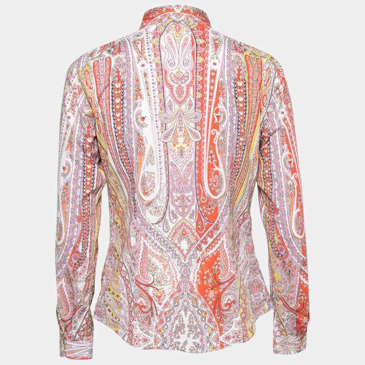 Pre Owned Etro Multicolor Paisley Cotton Button Front Shirt M