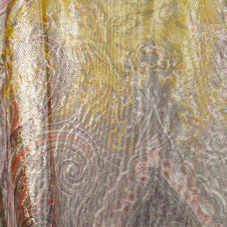 Pre Owned Etro Multicolor Lurex Detail Paisley Print Sleeveless Blouse M