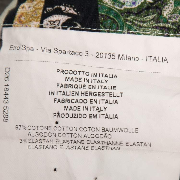 Pre Owned Etro Purple Multicolor Paisley Print Cotton Button Front Shirt M