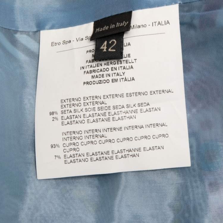 Pre Owned Etro Multicolor Printed Silk Satin Single Breasted Blazer Jacket M