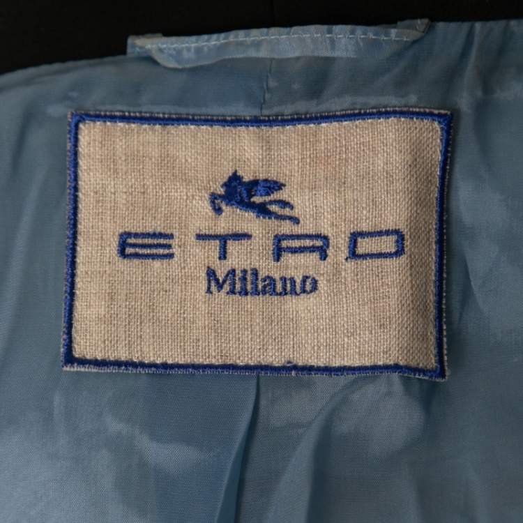 Pre Owned Etro Multicolor Printed Silk Satin Single Breasted Blazer Jacket M