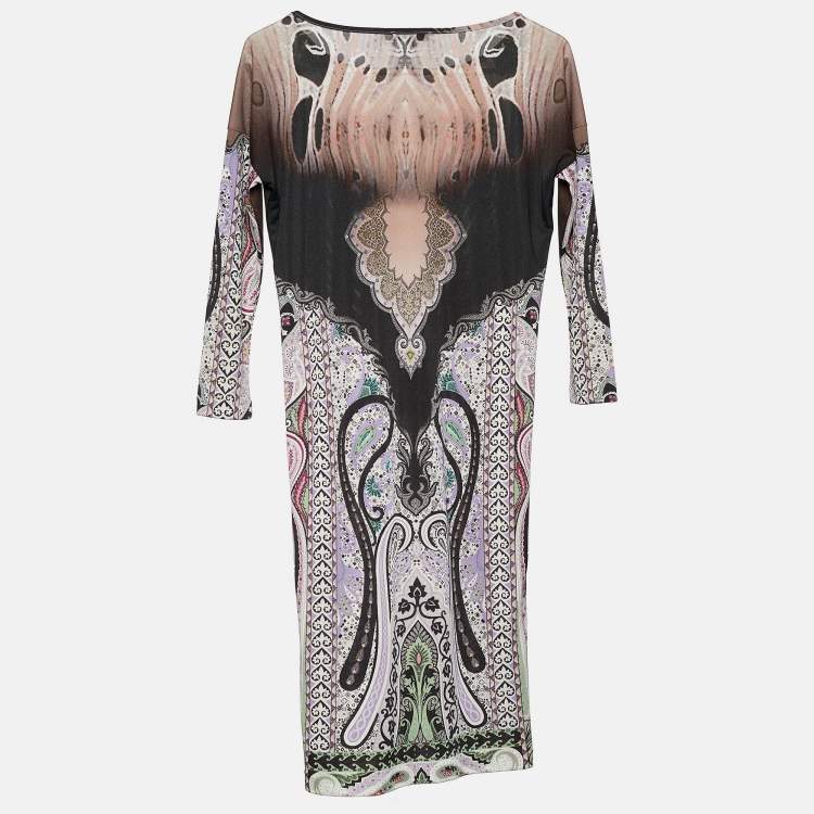 Pre Owned Etro Multicolor Printed Jersey Shift Dress M