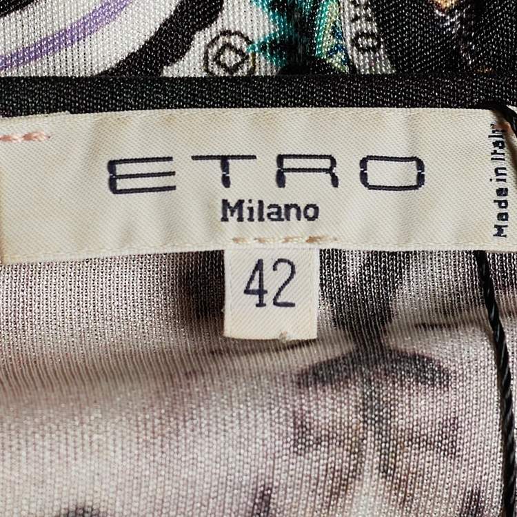 Pre Owned Etro Multicolor Printed Jersey Shift Dress M