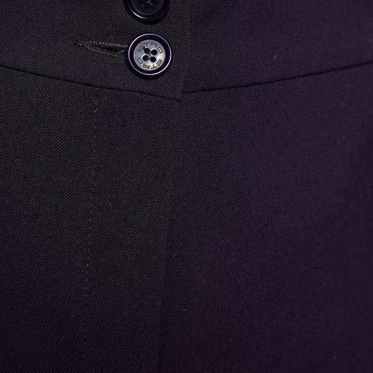 Pre Owned Etro Purple Wool Blend Regular Fit  Trousers M