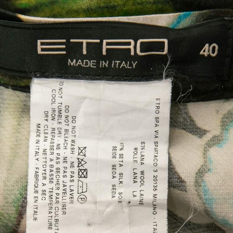 Pre Owned Etro Brown Paisley Printed Silk Maxi Skirt S