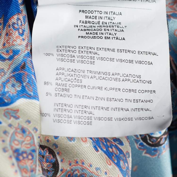 Pre Owned Etro Blue Copper Chain Detail Open Cardigan S